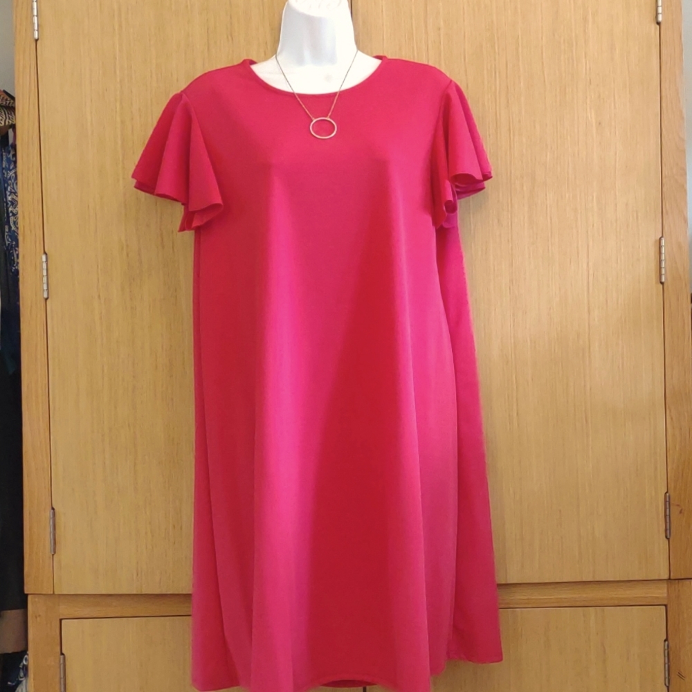 +SZ Tiana B. SZ 16 SS(Rough Edged) Vibrant  Pink Dress.